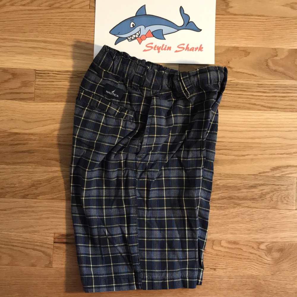 NAUTICA BOYS 7 Adjustable Waist - Navy Plaid
